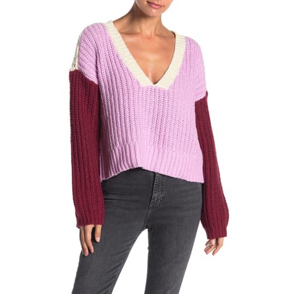 Sweaters - WILDFOX Beverly Colorblock Knit Sweater NWT M